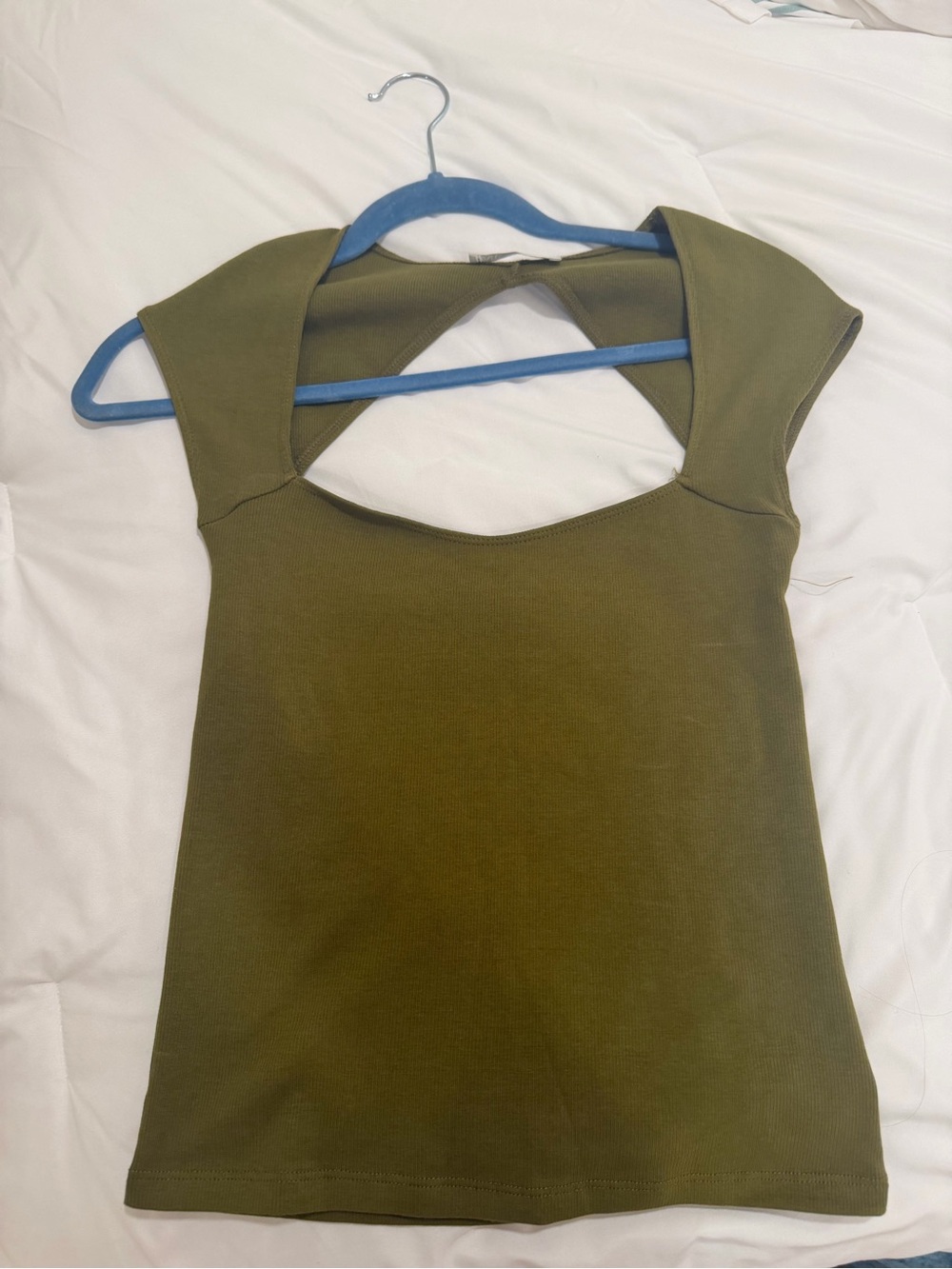Zara Olive Cutout Shoulder Tank Top
